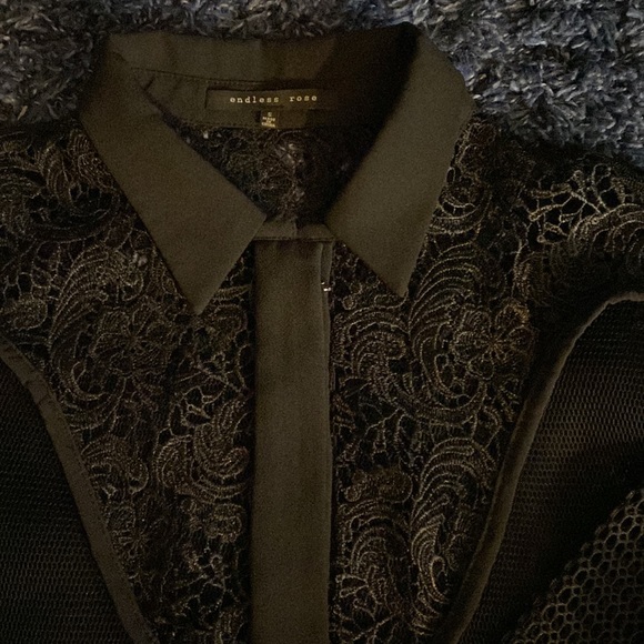 Endless Rose zip jacket. Small. Black. Floral top. White shown as stock photo. - Picture 2 of 9